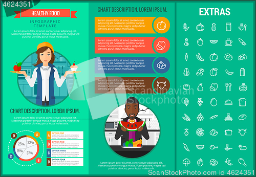 Image of Healthy food infographic template, elements, icons