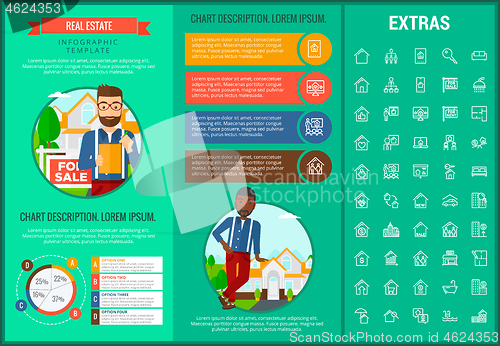 Image of Real estate infographic template, elements, icons.