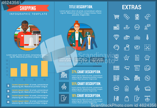 Image of Shopping infographic template, elements and icons.