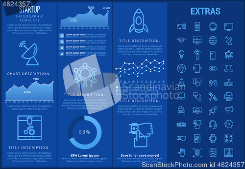 Image of Startup infographic template, elements and icons.