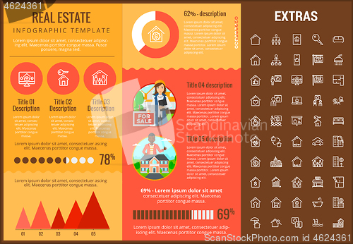 Image of Real estate infographic template, elements, icons.