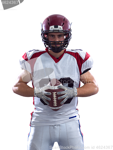 Image of American Football Player isolated on white