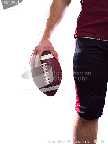 Image of closeup American Football Player isolated on white