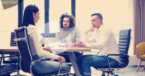 Image of Startup Business Team At A Meeting at modern office building