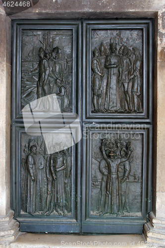 Image of Door of the Cathedral of St James. UNESCO World Heritage Site. - Sibenik, Croatia.