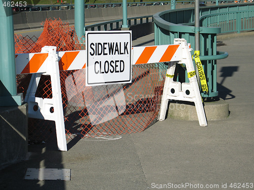 Image of sidewalk closed sign