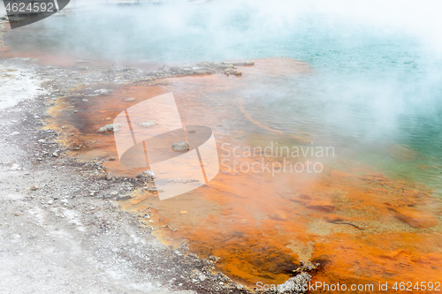 Image of hot sparkling lake in New Zealand