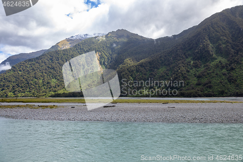 Image of riverbed landscape scenery in south New Zealand