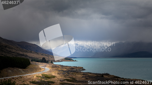 Image of rainy day at Lake Pukaki New Zealand