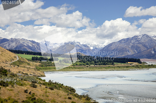 Image of Mountain Alps scenery in south New Zealand