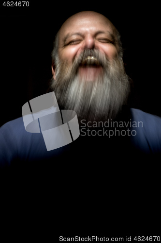 Image of bearded man motion blur portrait