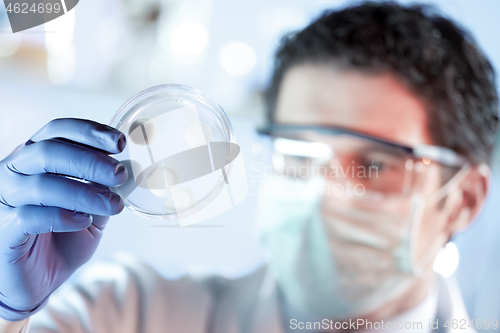 Image of Scientist working in corona virus vaccine development laboratory research facility.