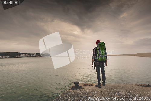 Image of Man Traveling Backpack