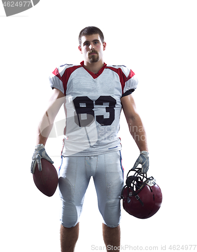 Image of American Football Player isolated on white