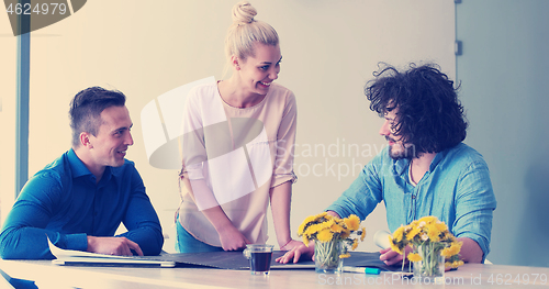 Image of Startup Business Team At A Meeting at modern office building