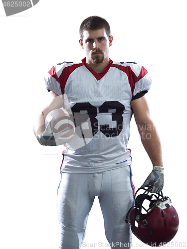 Image of American Football Player isolated on white