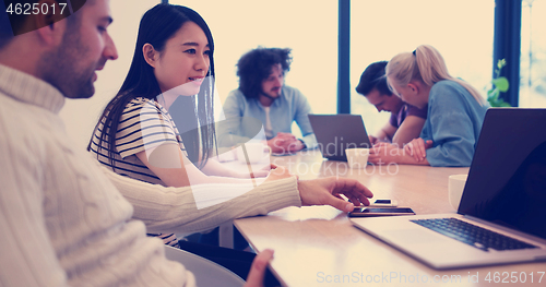 Image of Startup Business Team At A Meeting at modern office building