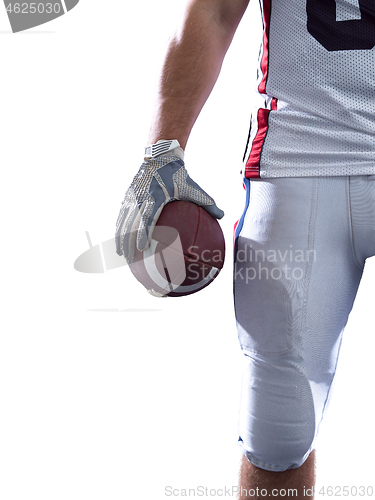 Image of closeup American Football Player isolated on white