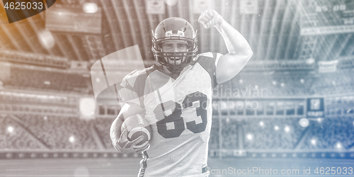 Image of american football player celebrating touchdown