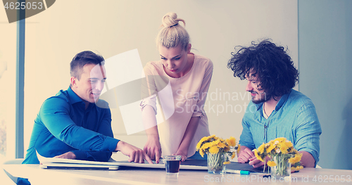 Image of Startup Business Team At A Meeting at modern office building