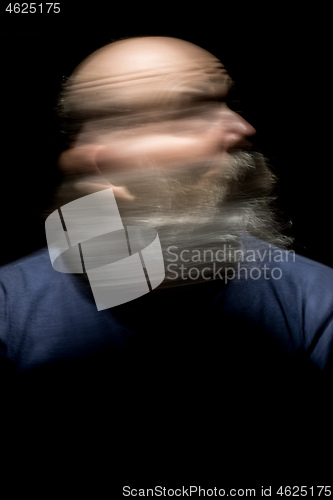 Image of bearded man motion blur portrait