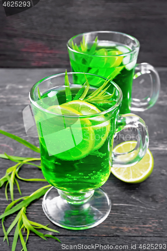 Image of Lemonade Tarragon in goblets on black board