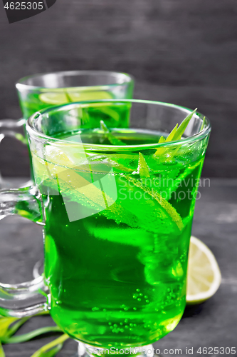 Image of Lemonade Tarragon in two goblets on dark board