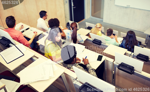 Image of international students at university lecture hall