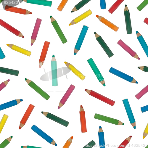 Image of Seamless pattern of assorted colored pencils