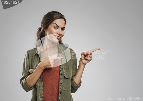 Image of Woman pointing something