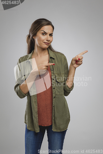 Image of Woman pointing something