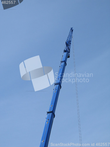 Image of blue construction crane