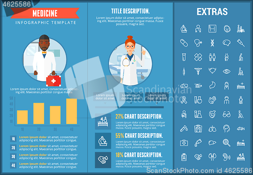 Image of Medicine infographic template, elements and icons.