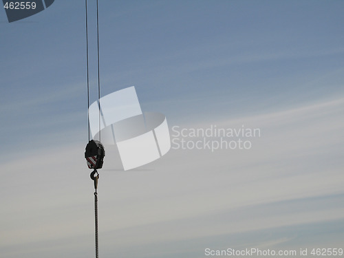 Image of construction crane pulley