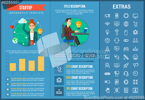 Image of Startup infographic template, elements and icons.