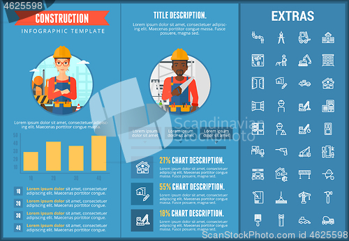 Image of Construction infographic template and elements.