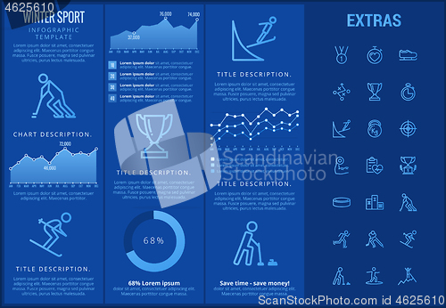 Image of Winter sport infographic template, elements, icons