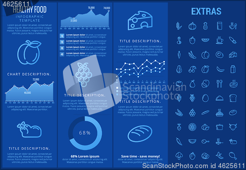 Image of Healthy food infographic template, elements, icons