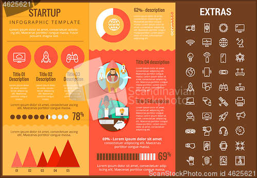 Image of Startup infographic template, elements and icons.