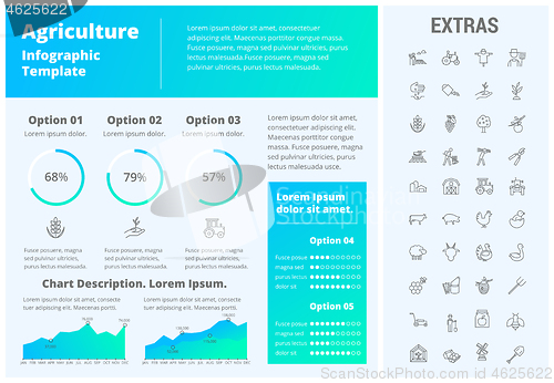 Image of Agriculture infographic template, elements, icons.