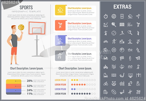 Image of Sports infographic template, elements and icons.