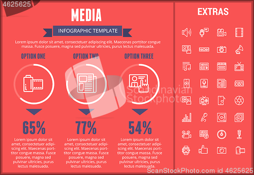 Image of Media infographic template, elements and icons.