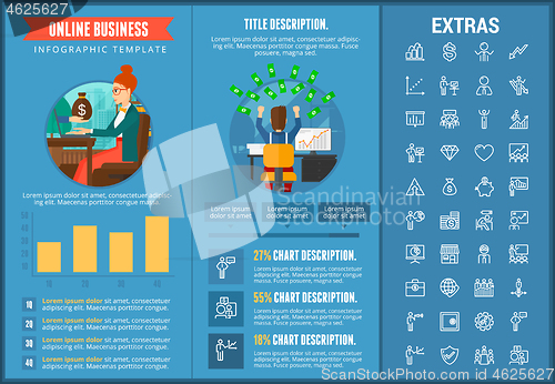 Image of Online business infographic template and elements.