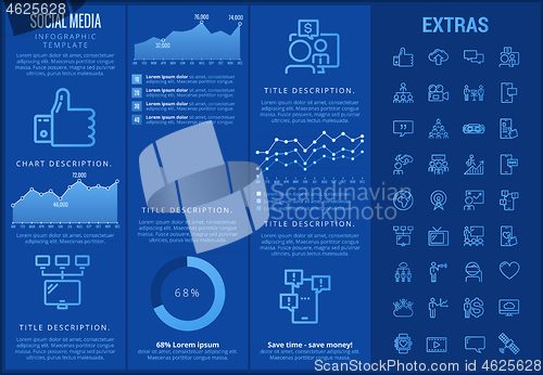 Image of Social media infographic template, elements, icons