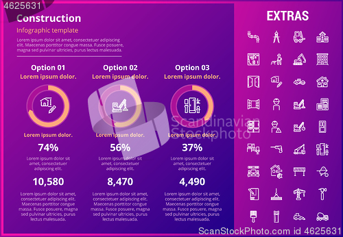 Image of Construction infographic template and elements.