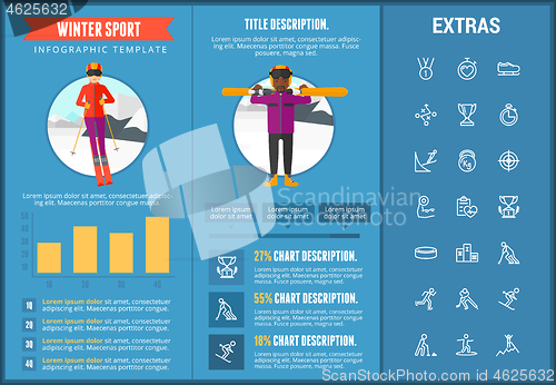 Image of Winter sport infographic template, elements, icons