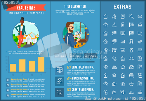 Image of Real estate infographic template, elements, icons.