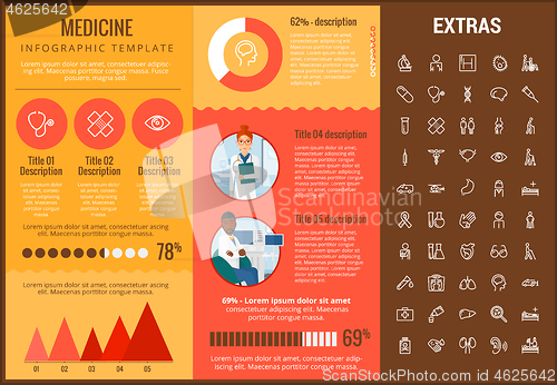 Image of Medicine infographic template, elements and icons.