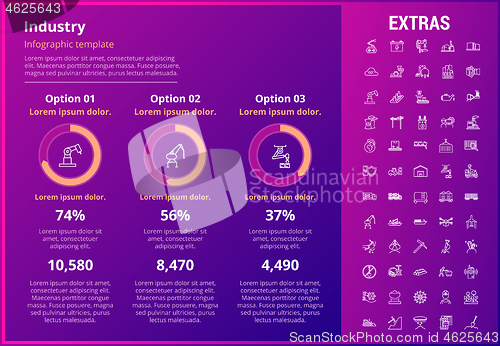 Image of Industry infographic template, elements and icons.