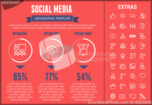 Image of Social media infographic template, elements, icons